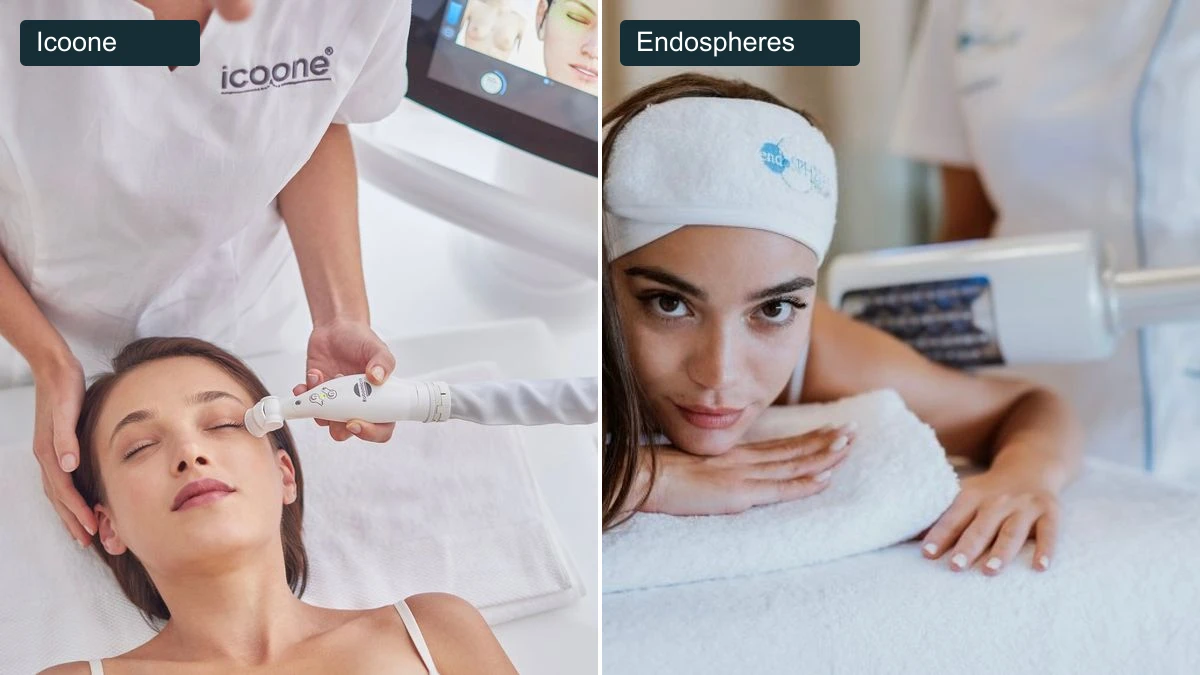 Icoone facial treatment beside an Endospheres treatment setting